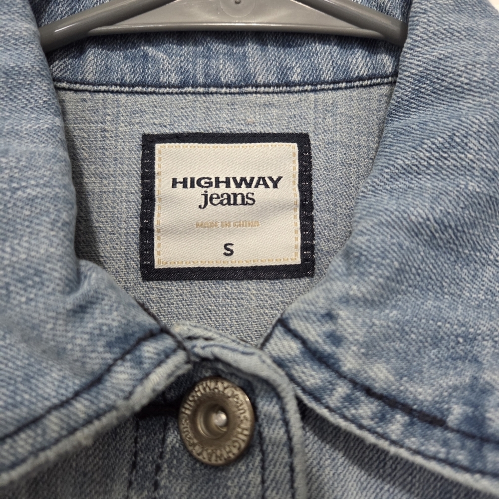 Highway Jeans Girls Medium Wash Cropped Denim jacket Size Small - Picture 5 of 11